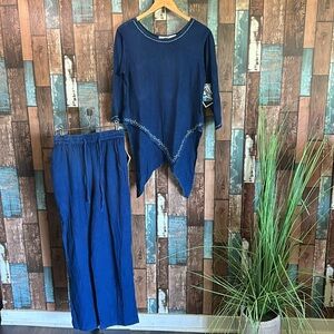 Phool small denim rayon two piece pant set